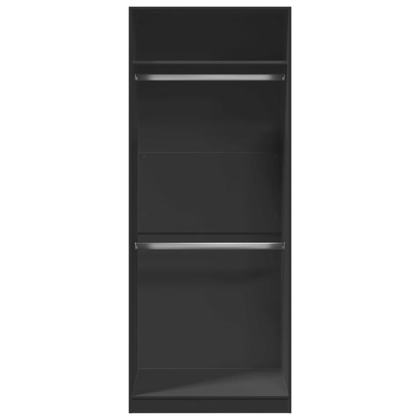 Vaatekaappi musta 80x50x200 cm tekninen puu