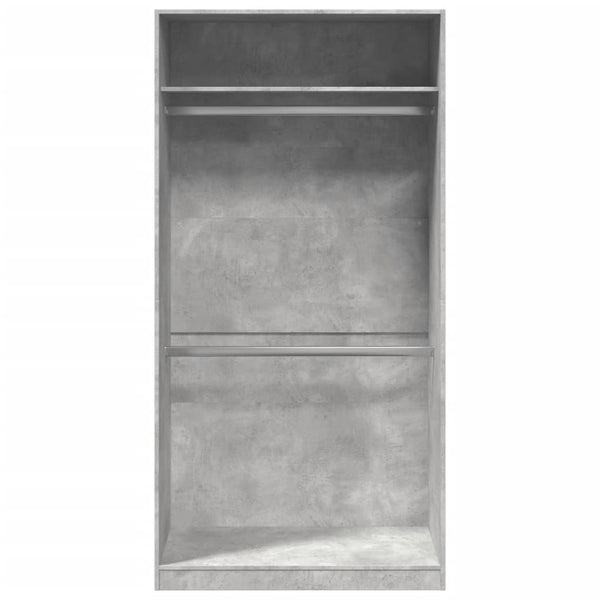 Vaatekaappi betoninharmaa 100x50x200 cm lastulevy