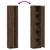 Kaappi LED-valoilla ruskea tammi 41,5x32,5x200 cm tekninen puu