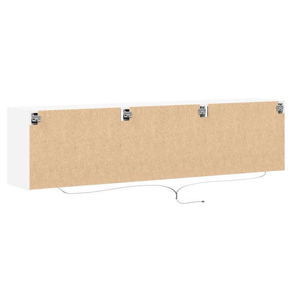 TV-seinäkaappi LED-valoilla valkoinen 180x31x45 cm