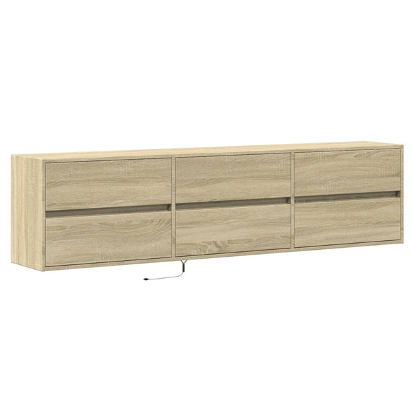 TV-seinäkaappi LED-valoilla Sonoma-tammi 180x31x45 cm