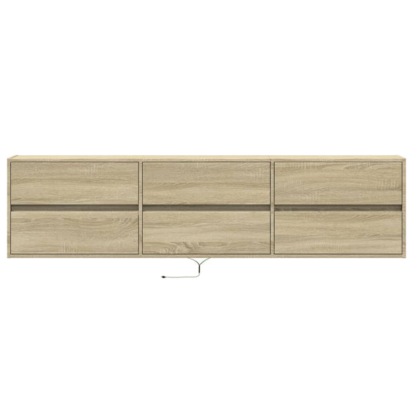 TV-seinäkaappi LED-valoilla Sonoma-tammi 180x31x45 cm
