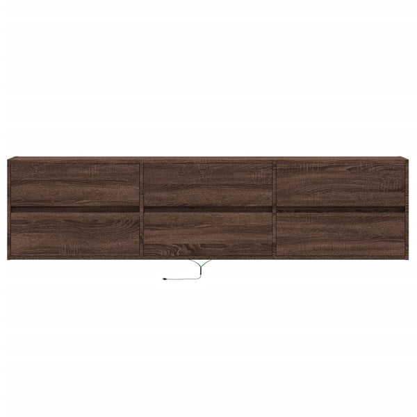 TV-seinäkaappi LED-valoilla ruskea tammi 180x31x45 cm