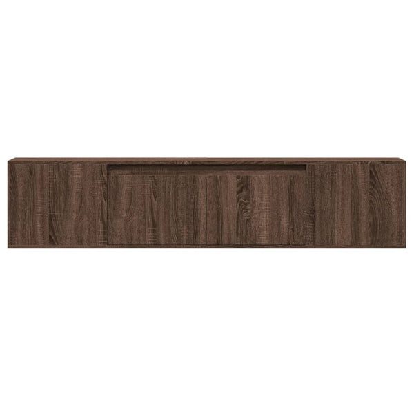 TV-seinäkaappi LED-valoilla ruskea tammi 180x31x39,5 cm