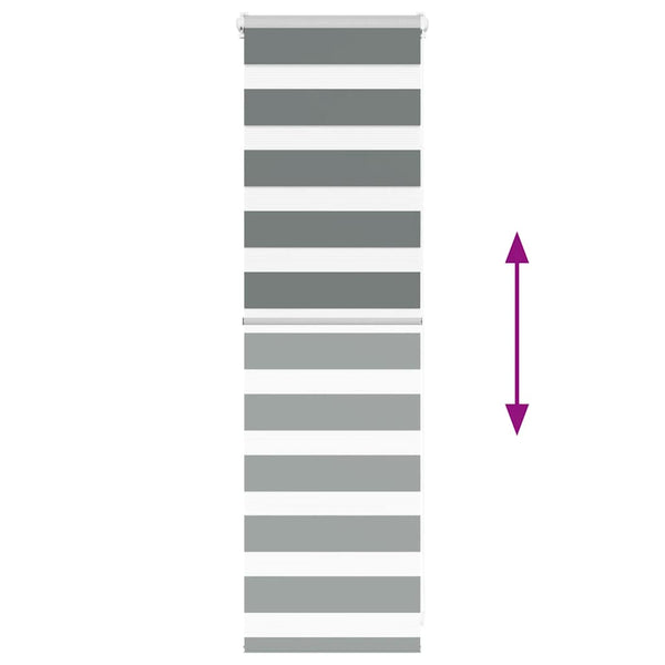 Tummanharmaa zebra blind Jostina 40x100cm (kankaan leveys 35,9 cm)