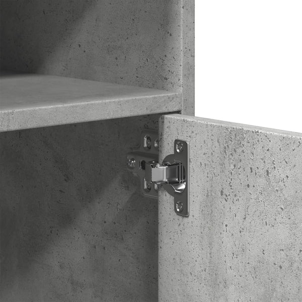 Kaappi pyörillä betoninharmaa 60x48x81 cm lastulevy