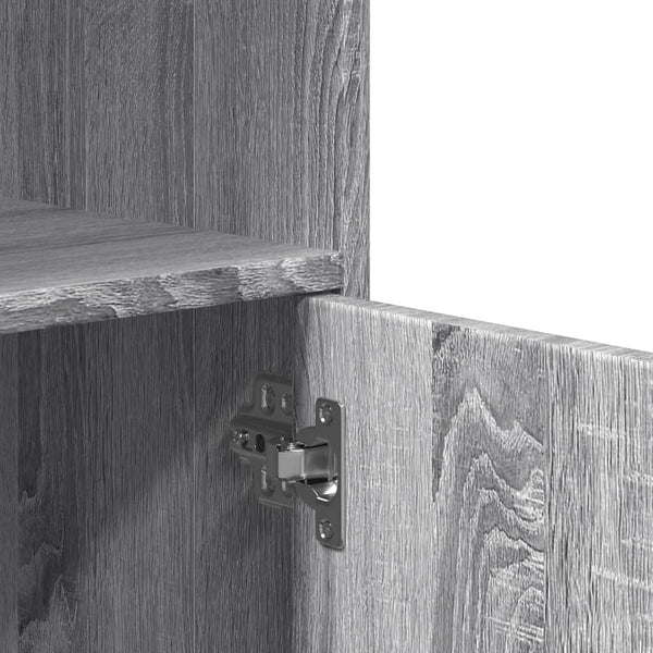 Kaappi pyörillä harmaa Sonoma 55x40x91 cm tekninen puu