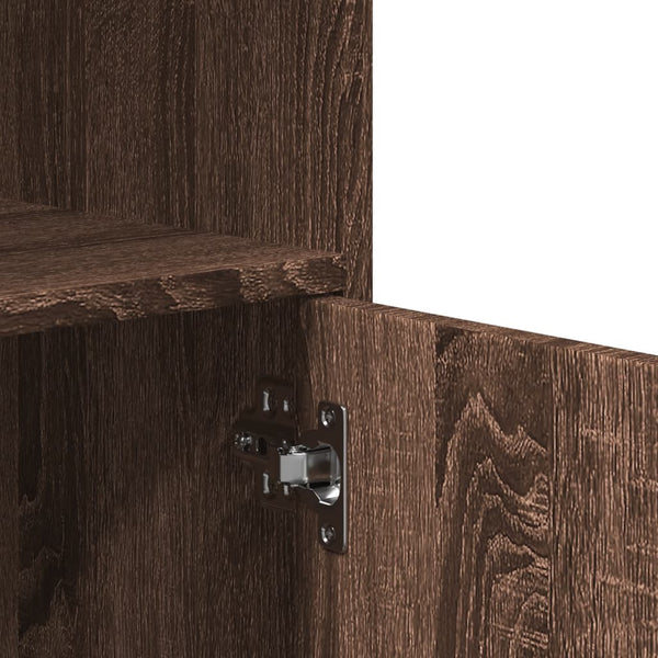 Kaappi pyörillä ruskea tammi 55x40x91 cm tekninen puu