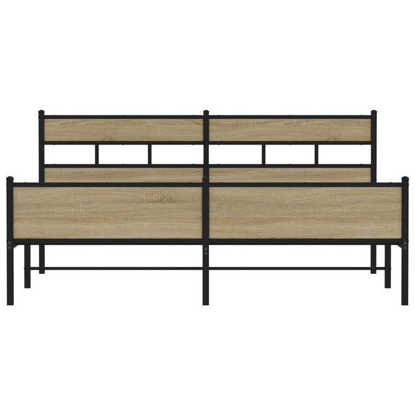 Sängynrunko ilman patjaa Sonoma-tammi 200x200 cm