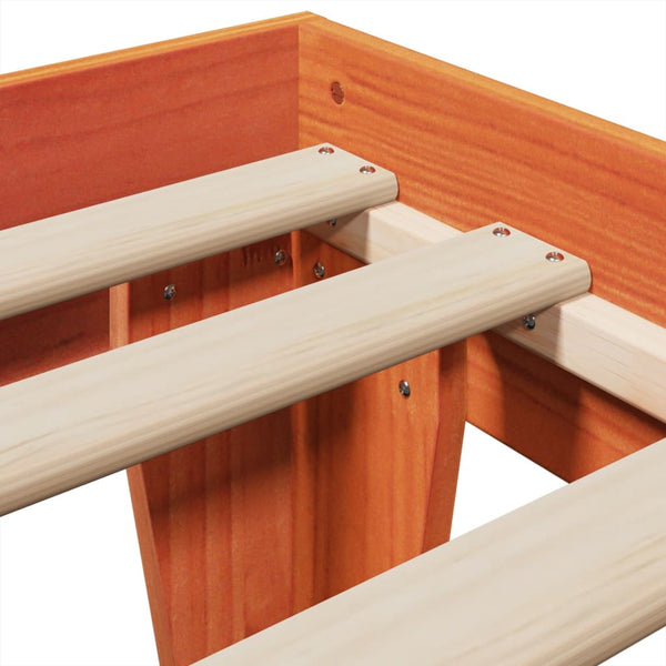 Sänky ilman patjaa vahanruskea 100x200 cm täysi mänty