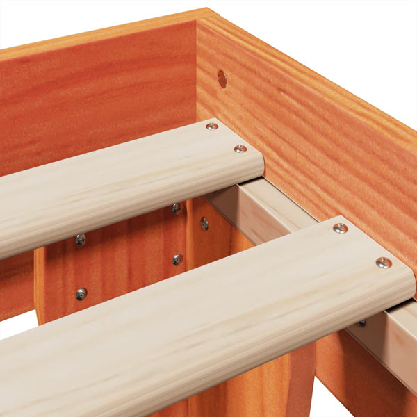 Sänky ilman patjaa vahanruskea 140x190 cm täysi mänty