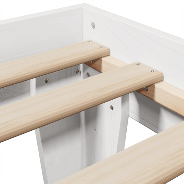 Sängynrunko ilman patjaa valkoinen 90x190 cm täysi mänty