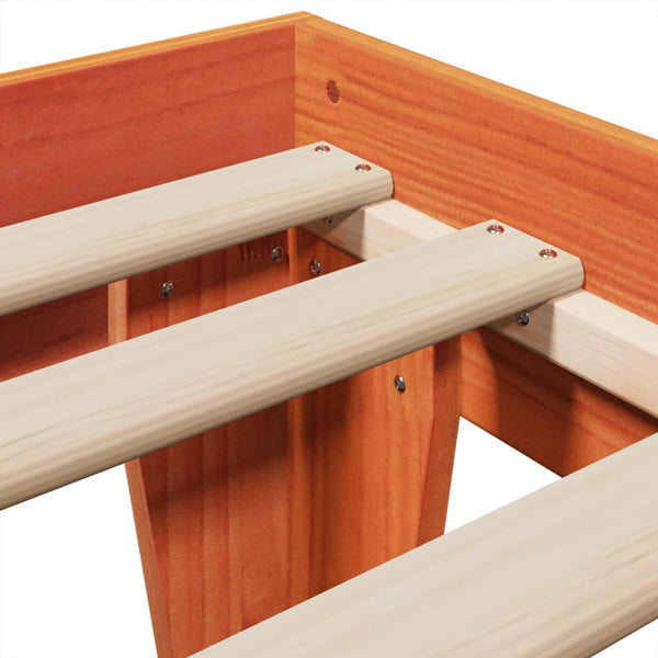 Sängynrunko ilman patjaa vahanruskea 75x190 cm täysi mänty