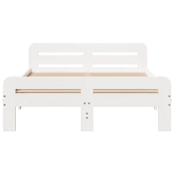 Sängynrunko ilman patjaa valkoinen 200x200 cm täysi mänty