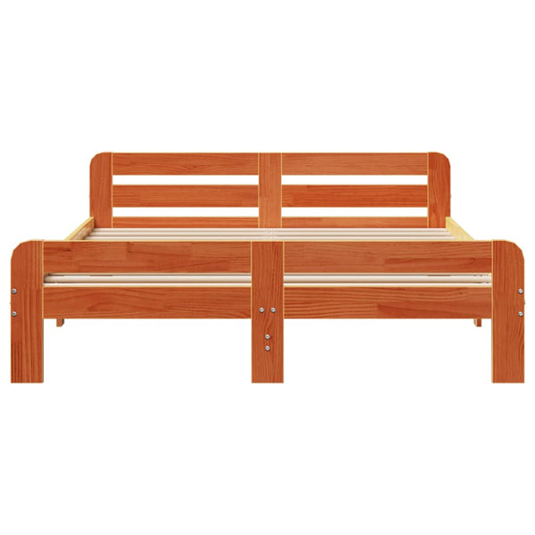 Sänky ilman patjaa vahanruskea 140x190 cm täysi mänty