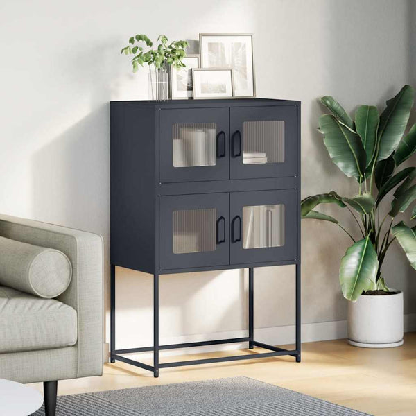 Antrasiitti highboard Elmar 68x39x107cm (terästä)