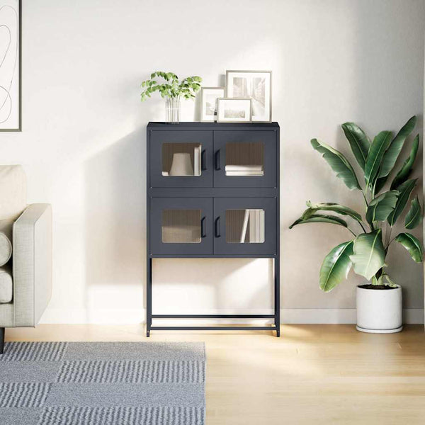 Antrasiitti highboard Elmar 68x39x107cm (terästä)