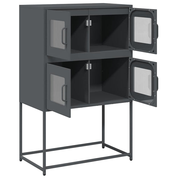 Antrasiitti highboard Elmar 68x39x107cm (terästä)