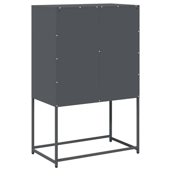 Antrasiitti highboard Elmar 68x39x107cm (terästä)