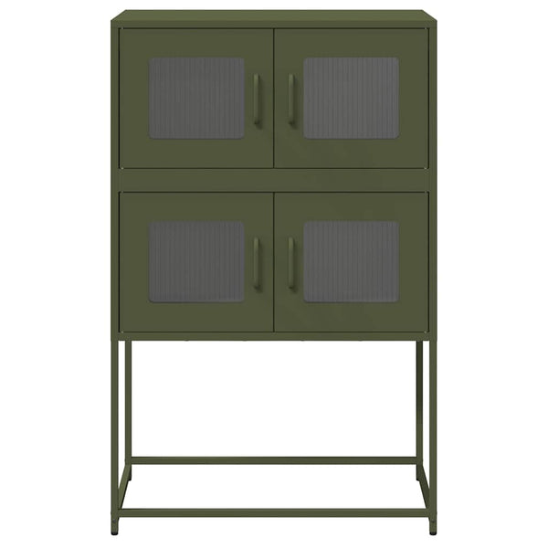 Oliivinvihreä highboard Elmar 68x39x107cm (teräs)