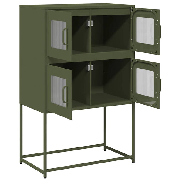 Oliivinvihreä highboard Elmar 68x39x107cm (teräs)
