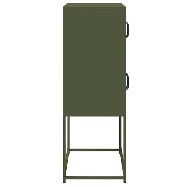 Oliivinvihreä highboard Elmar 68x39x107cm (teräs)