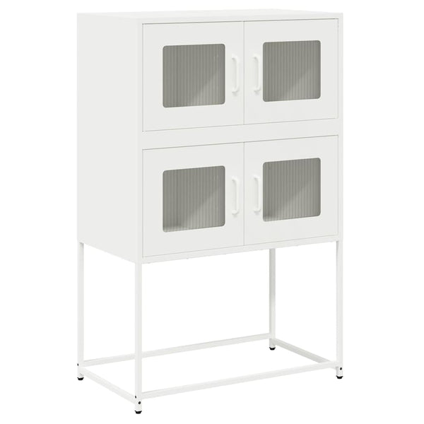 Valkoinen highboard Elmar 68x39x107cm (teräs)