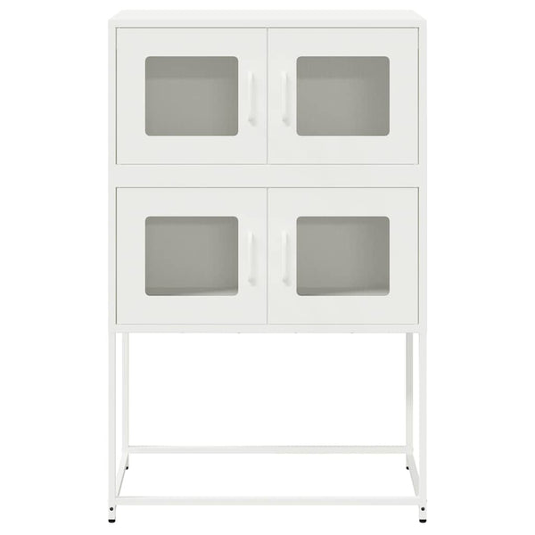 Valkoinen highboard Elmar 68x39x107cm (teräs)