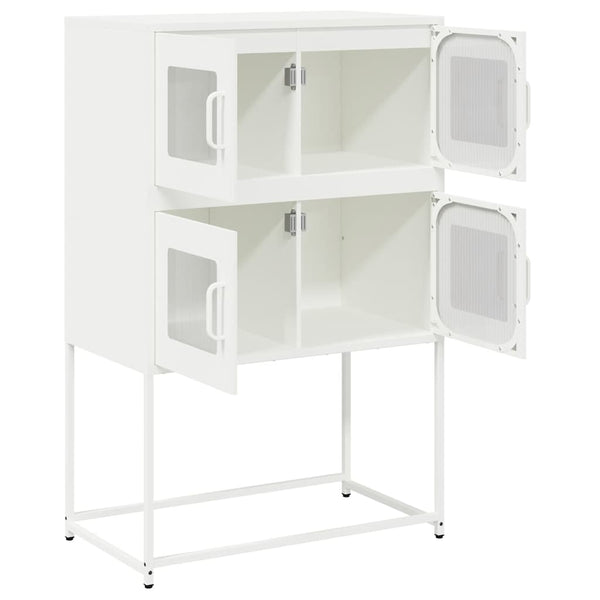 Valkoinen highboard Elmar 68x39x107cm (teräs)