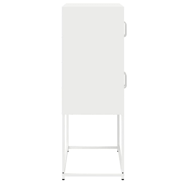 Valkoinen highboard Elmar 68x39x107cm (teräs)