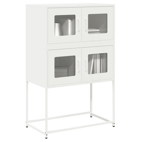 Valkoinen highboard Elmar 68x39x107cm (teräs)