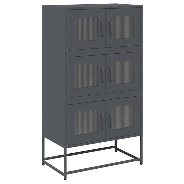 Antrasiitti highboard Elmar 68x39x123cm (terästä)