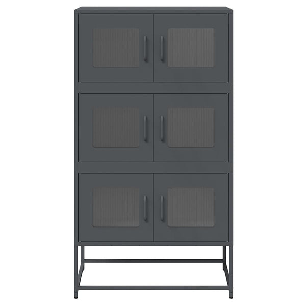 Antrasiitti highboard Elmar 68x39x123cm (terästä)