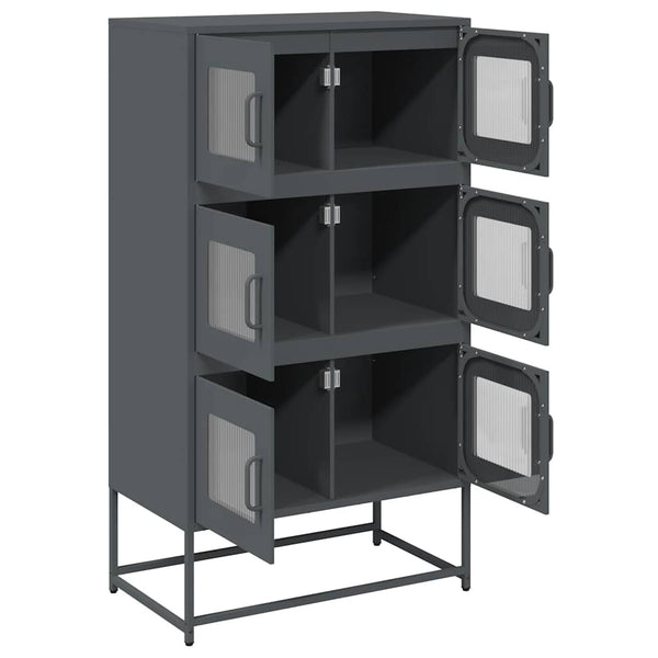 Antrasiitti highboard Elmar 68x39x123cm (terästä)