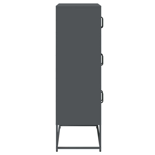 Antrasiitti highboard Elmar 68x39x123cm (terästä)