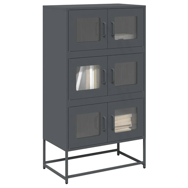 Antrasiitti highboard Elmar 68x39x123cm (terästä)