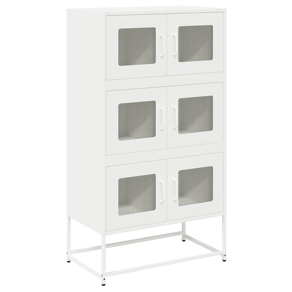 Valkoinen highboard Elmar 68x39x123cm (teräs)