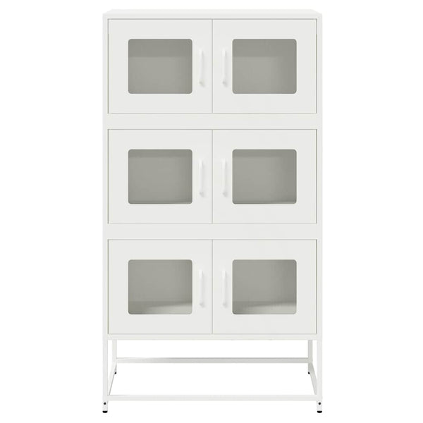 Valkoinen highboard Elmar 68x39x123cm (teräs)