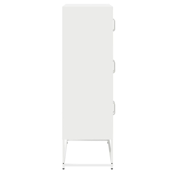 Valkoinen highboard Elmar 68x39x123cm (teräs)