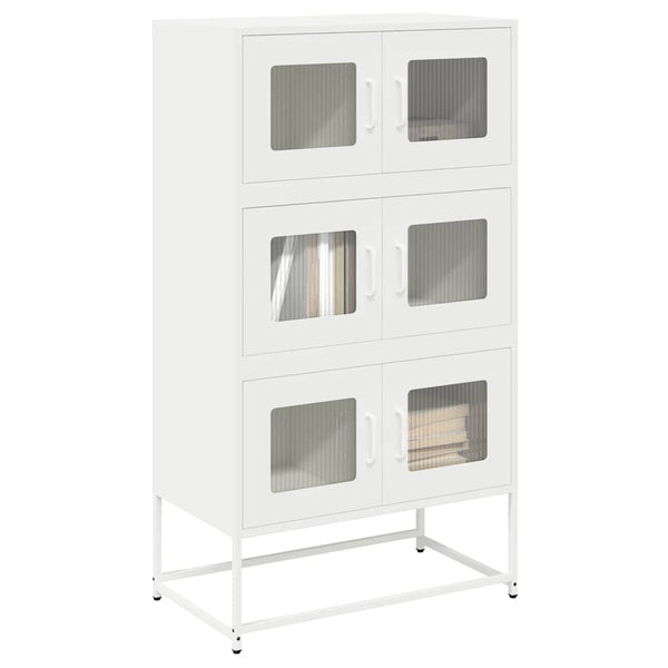 Valkoinen highboard Elmar 68x39x123cm (teräs)