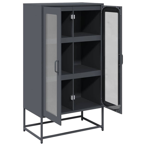 Antrasiitti highboard Socrati 68x39x123cm (terästä)