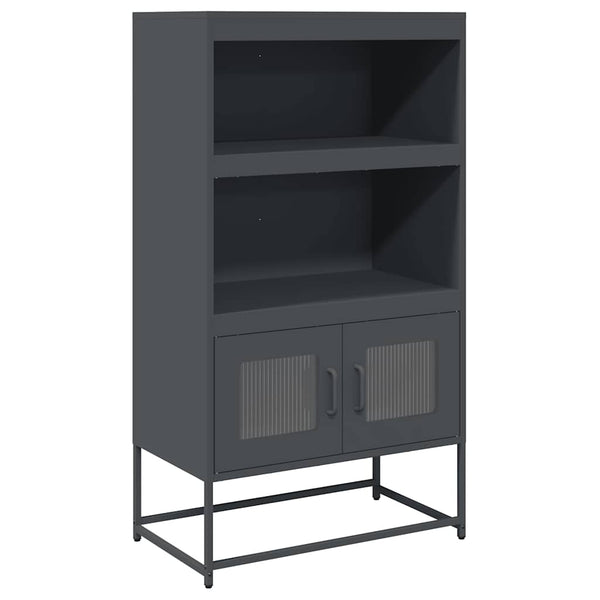 Antrasiitti highboard Andonia 68x39x123cm (terästä)