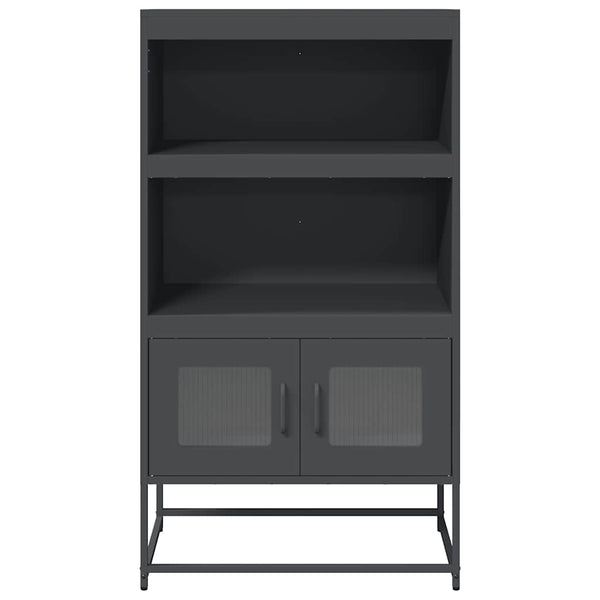 Antrasiitti highboard Andonia 68x39x123cm (terästä)