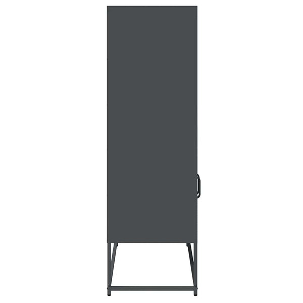 Antrasiitti highboard Andonia 68x39x123cm (terästä)