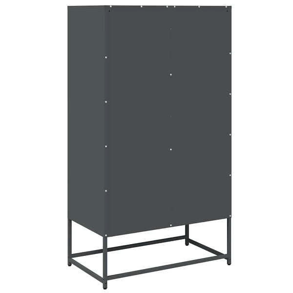 Antrasiitti highboard Andonia 68x39x123cm (terästä)
