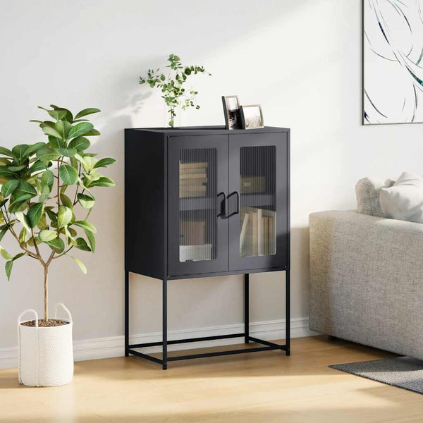 Antrasiitti highboard Neagin 68x39x107cm (terästä)