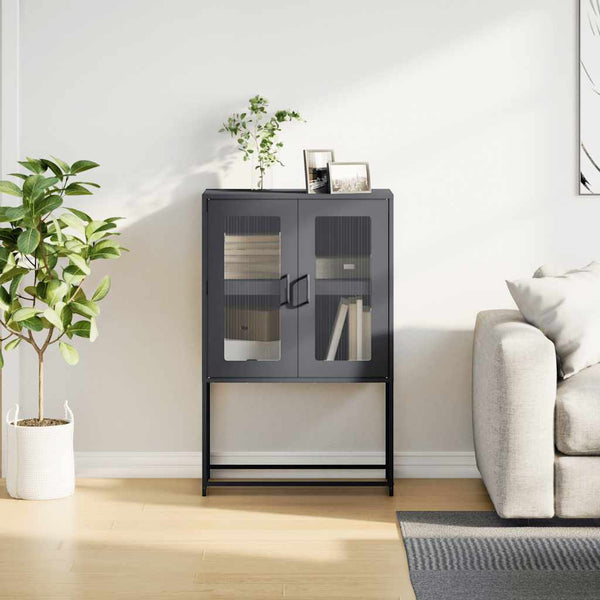 Antrasiitti highboard Neagin 68x39x107cm (terästä)