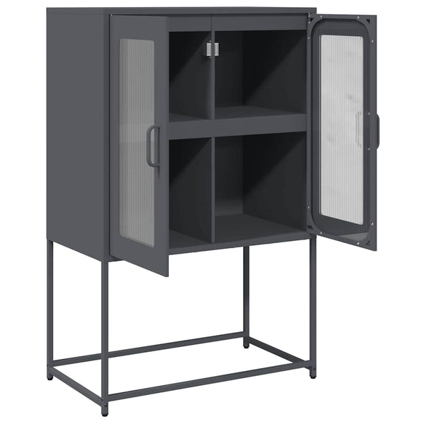 Antrasiitti highboard Neagin 68x39x107cm (terästä)