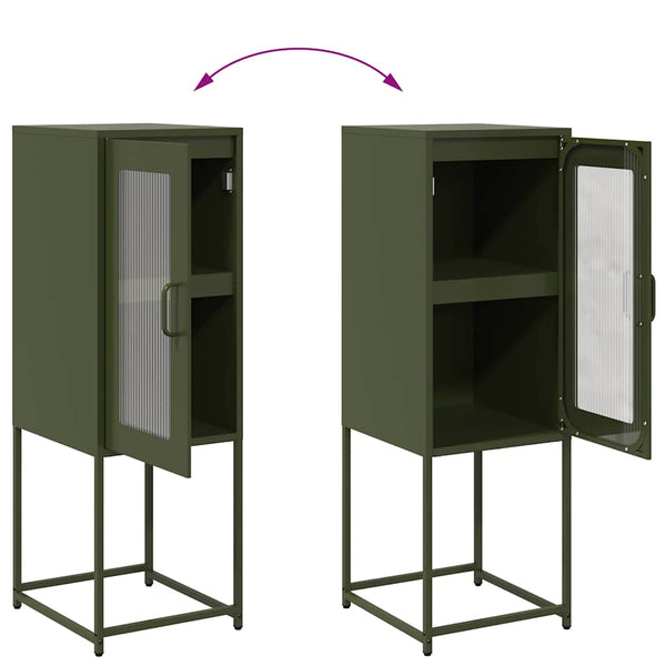 Oliivinvihreä senkki Pandelina 36x39x107cm (kylmävalssattu teräs)