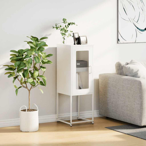 Valkoinen senkki Pandelina 36x39x107cm (kylmävalssattu teräs)